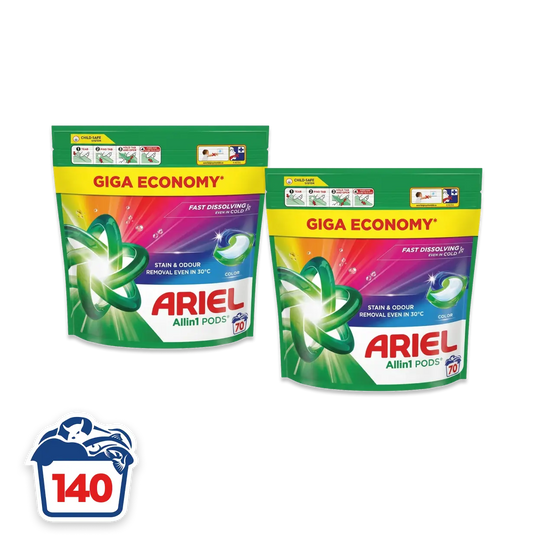 Ariel wasmiddel pods – Color All-in-1 | 140 wasbeurten | € 0,26 per wasje