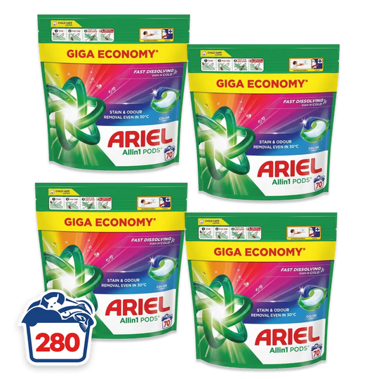 Ariel wasmiddel pods – Color All-in-1 | 280 wasbeurten | €0,26 per wasje