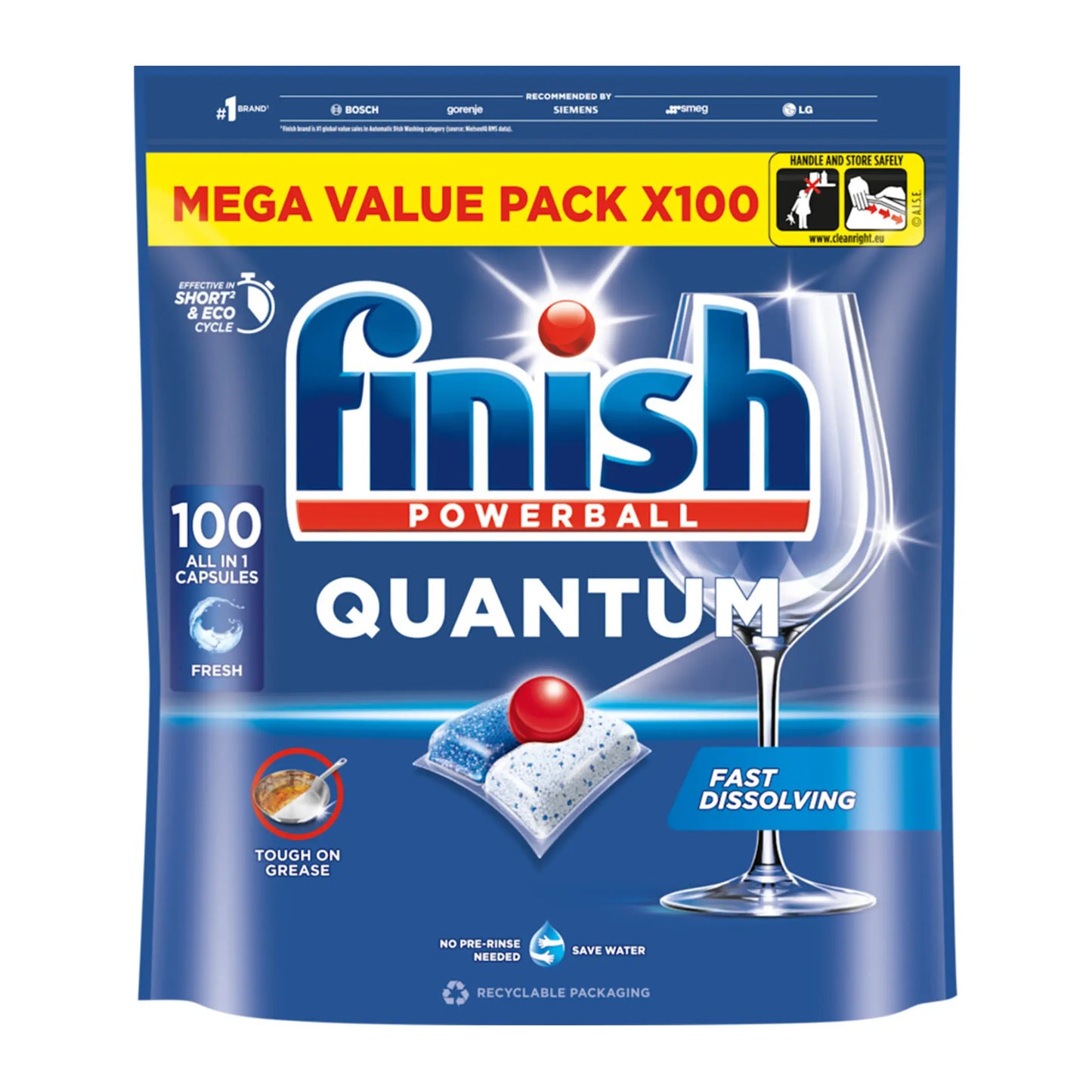 Finish Vaatwastabletten Quantum All in 1 Regular - 100 stuks
